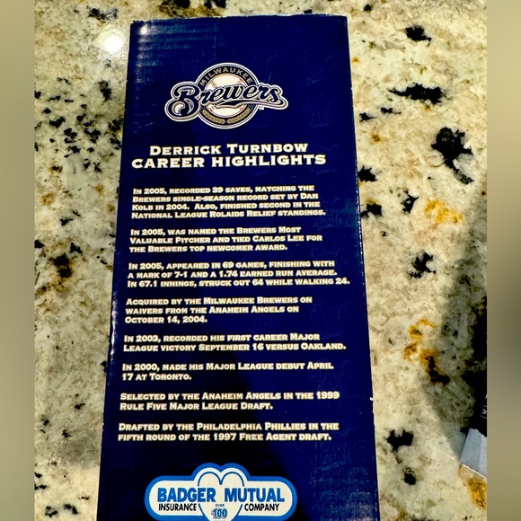 2006 collectors bobble head/ Derrick Turnbow #59 Milwaukee Brewers - Picture 3 of 7